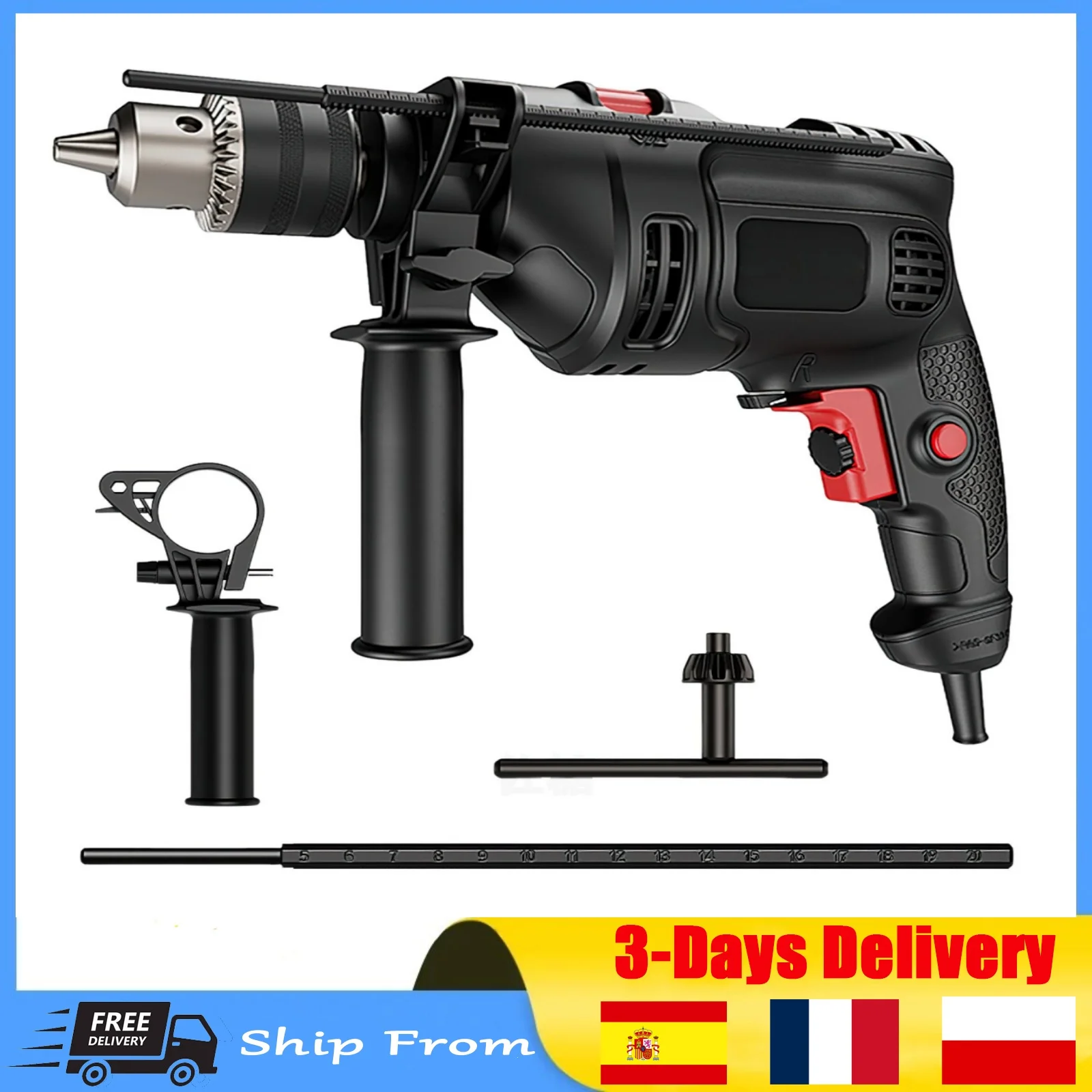 Drill Electric Hammer Infinitely Variable Speed Power Tools AC 110V/220V EU/US Plug Multifunction Electric Drill Powerful Impact