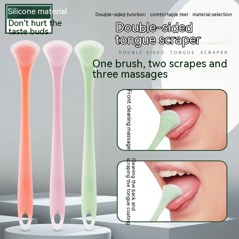 Siliconen Tongschraper Zachte Kop Tongmassage Dubbelzijdige Tongreiniger Mondreinigingsmiddel