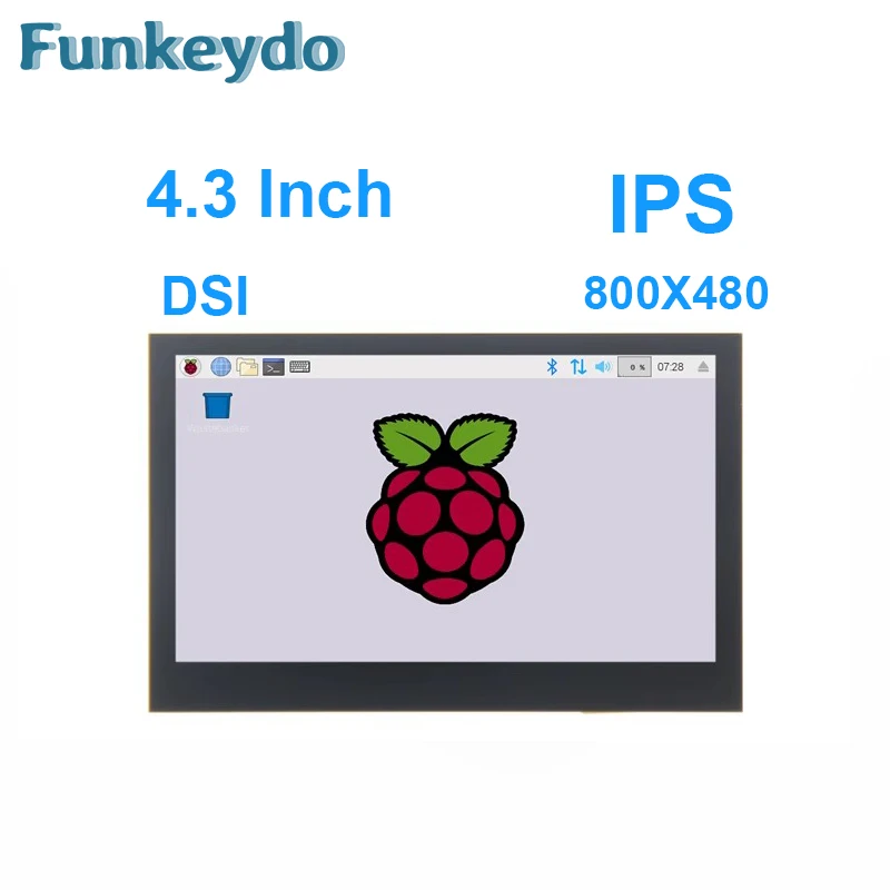 Monitor de pantalla táctil capacitiva para Raspberry Pi, 4,3 pulgadas, 800x480, MIPI DSI, IPS, TFT, compatible con Raspberry Pi, Raspbian, Ubuntu, Kali, Win10