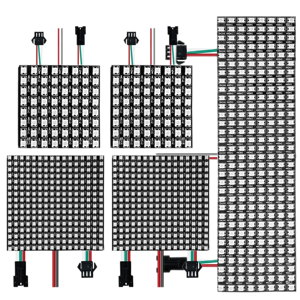 Panneau LED DC5V WS2812B adressable individuellement WS2812 5050 RGB, Module de pixels numérique Flexible, lumière d'écran matriciel 8x8 16x16 8x32