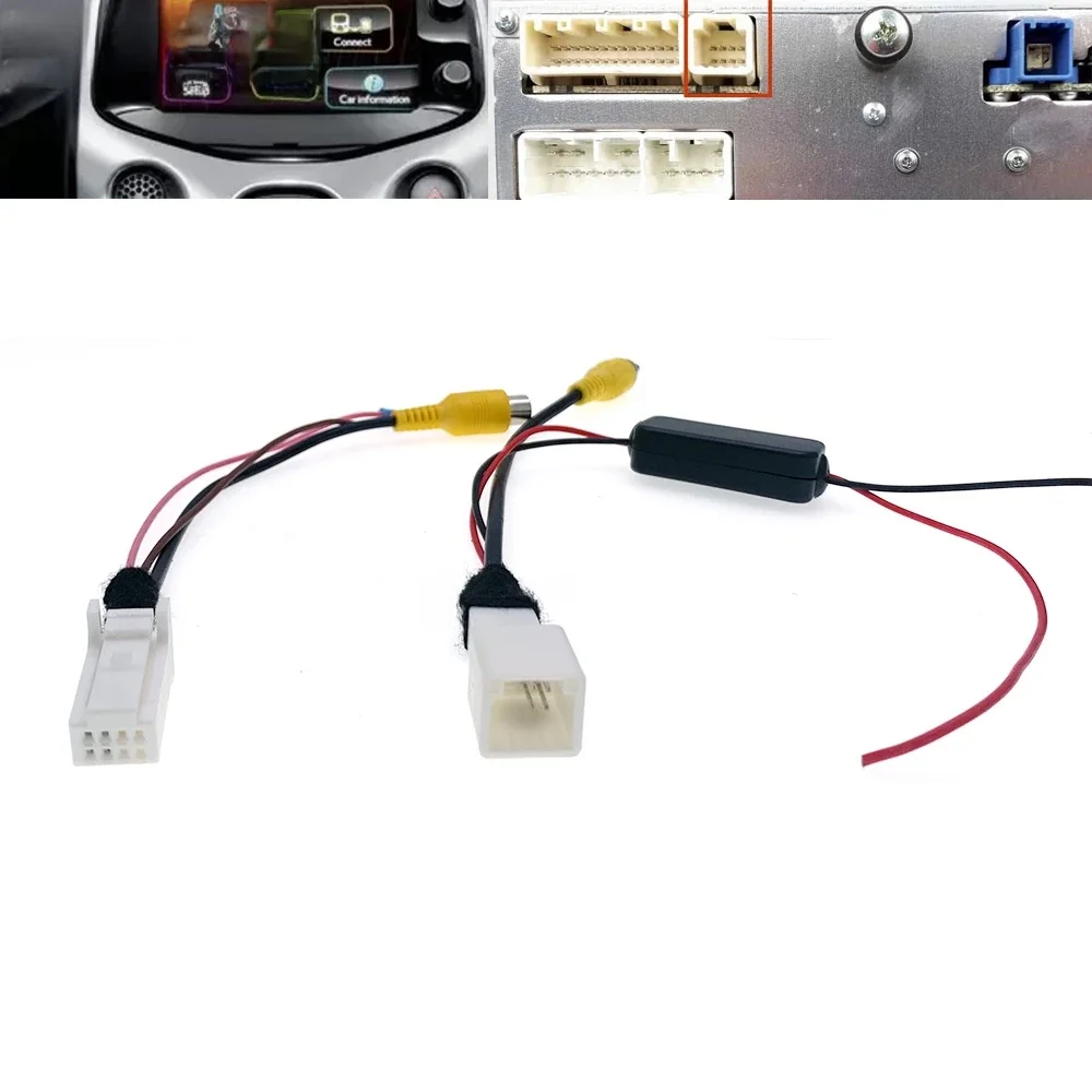 Autoradio 8Pin USB Omkeren Achteruitrijcamera RCA Converter 12 V Naar 6 V 5 V Adapter Kabel voor Toyota Aygo Citroen C1 Peugeot 108 Android - afbeelding 2