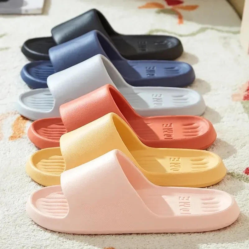 Chinelos macios para casais, Chinelo ao ar livre em casa para mulheres e homens, Sapatos de fundo