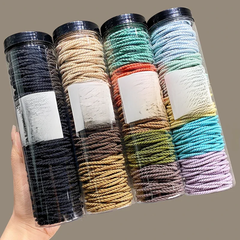 100 pcs/lot bandes de cheveux Scrunchie couleur unie élastique élastique bandeau de cheveux cravate bandeau cheveux accessoires pour queue de cheval bandeaux