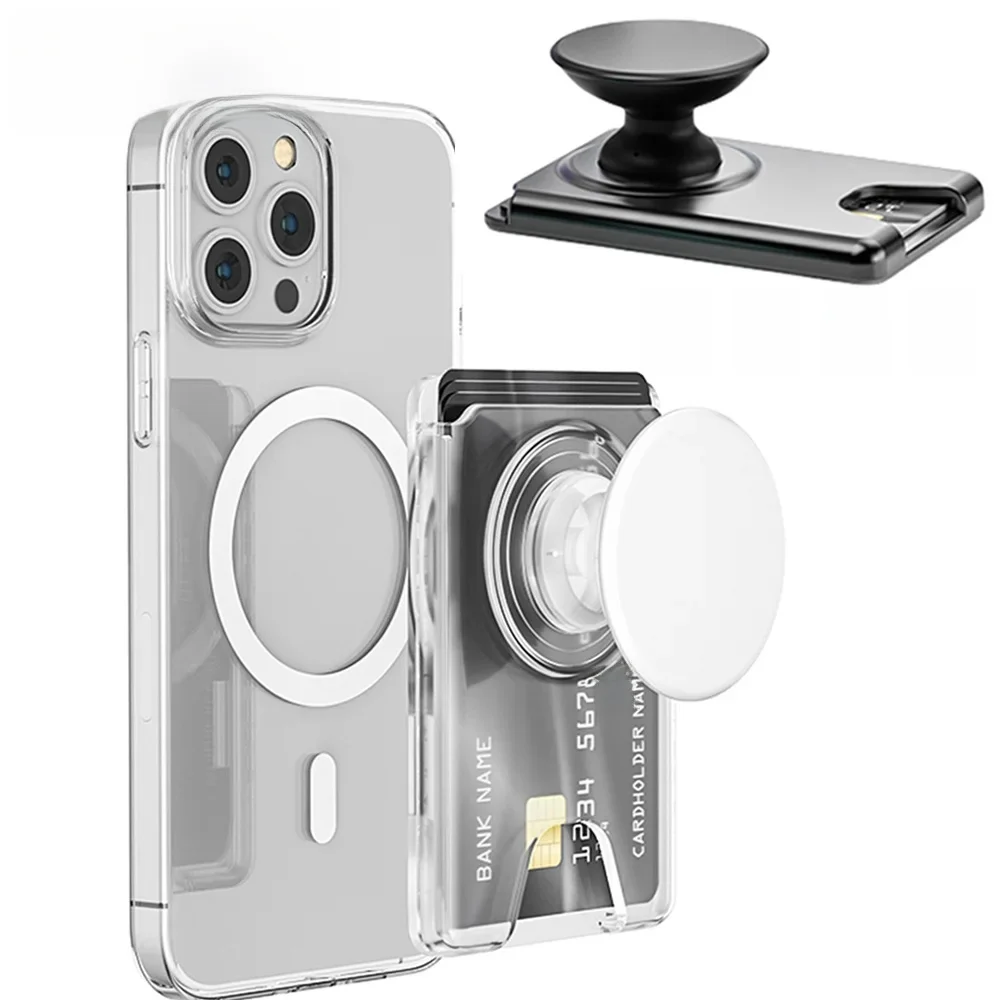 NOWE Uniwersalne etui na karty magnetyczne z silikonowym uchwytem do etui Magsafe Pop Solidne gniazdo portfela Pokrywa z magnesami — zdjęcie produktu 7