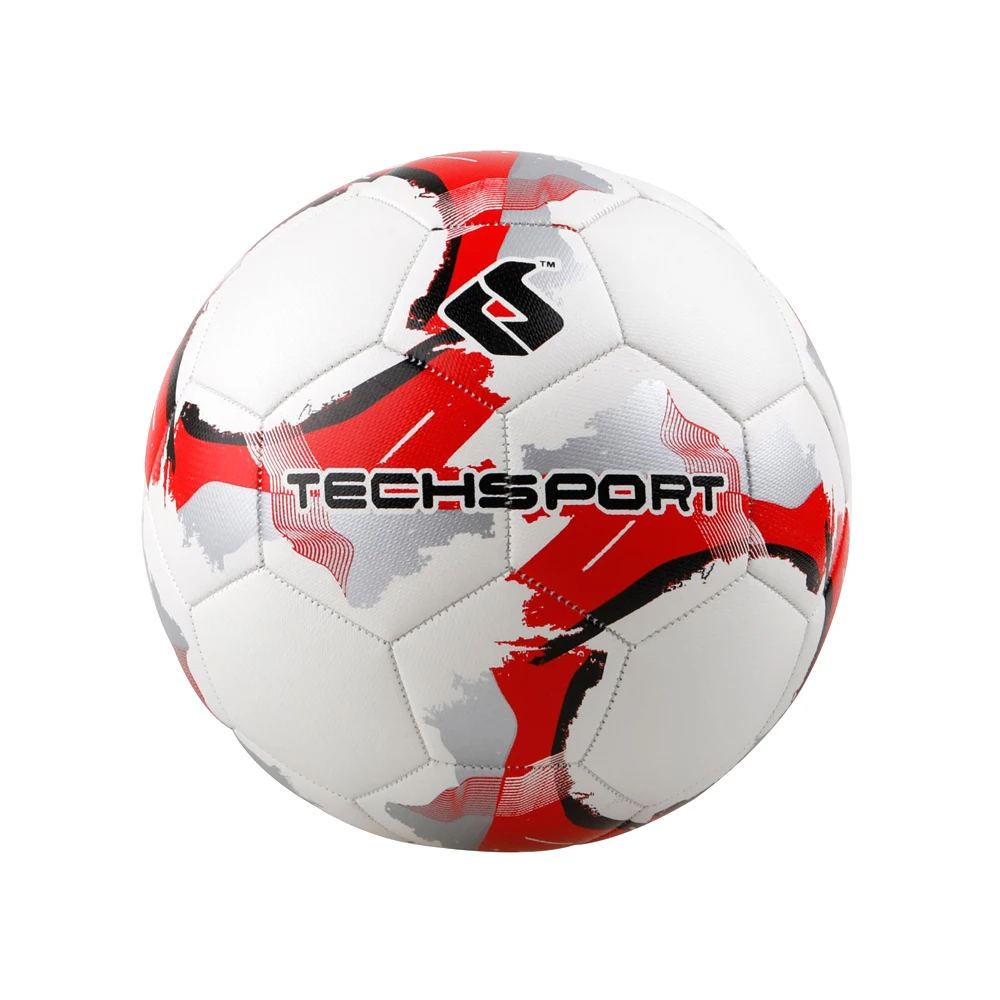 Techsport Soccer Ball High Durability Hand Stitched Training Balls Sports League Red Gray Soccer Ball