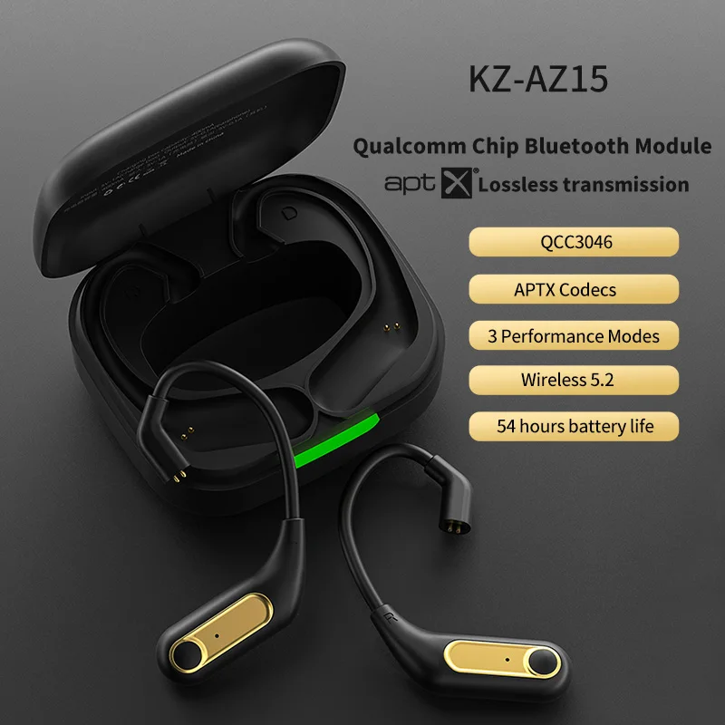 KZ AZ15 Upgrade cuffie Wireless Bluetooth-compatibile 5.2 cavo gancio per l'orecchio Wireless connettore PIN B/C con custodia di ricarica