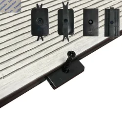 300Pcs Black Plastic Hidden Deck Clip T Fastener WPC Outdoor Flooring