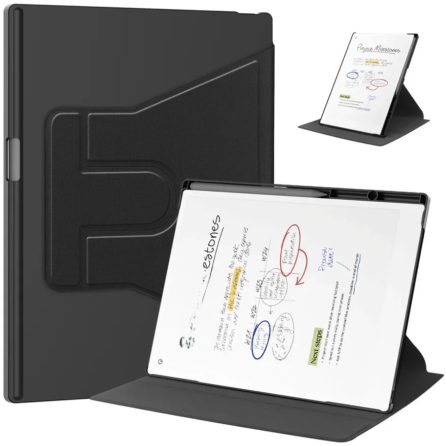 For reMarkable Paper Pro 11" Tablet Case 360 Degree Rotating Bracket Case for reMarkable Paper Pro With Pen Slot Protective Case