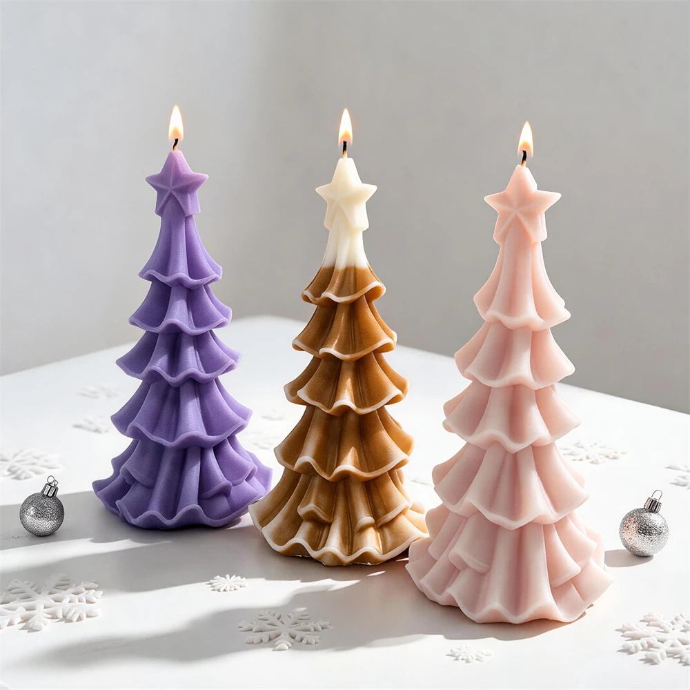 قالب سيليكون على شكل شجرة عيد  - مراجعة Candle Making Soy Wax وسعره