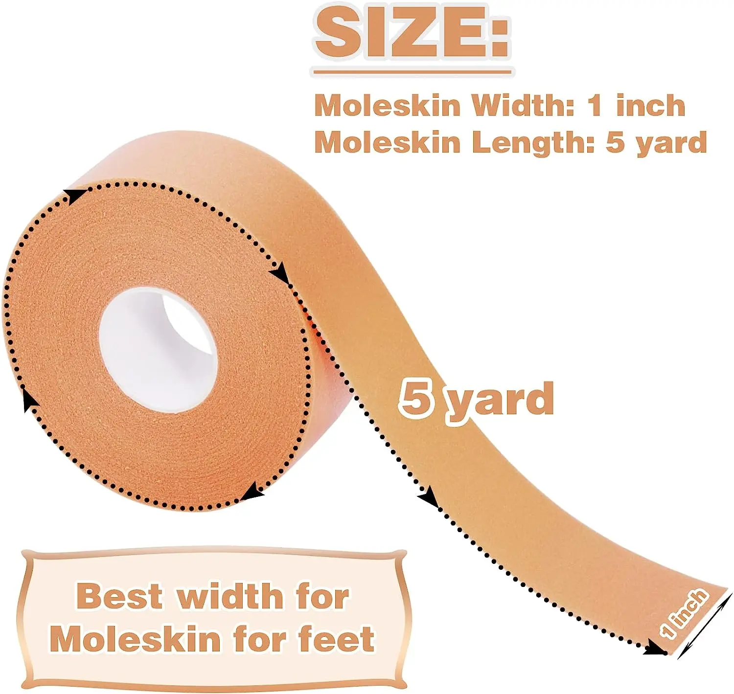 Foam Foot Protection Adhesive Tape 2.5cm x 4.5m Blister Tape Foot Care Sticker for Hand Feet Heel Toe Reduce Friction Pain
