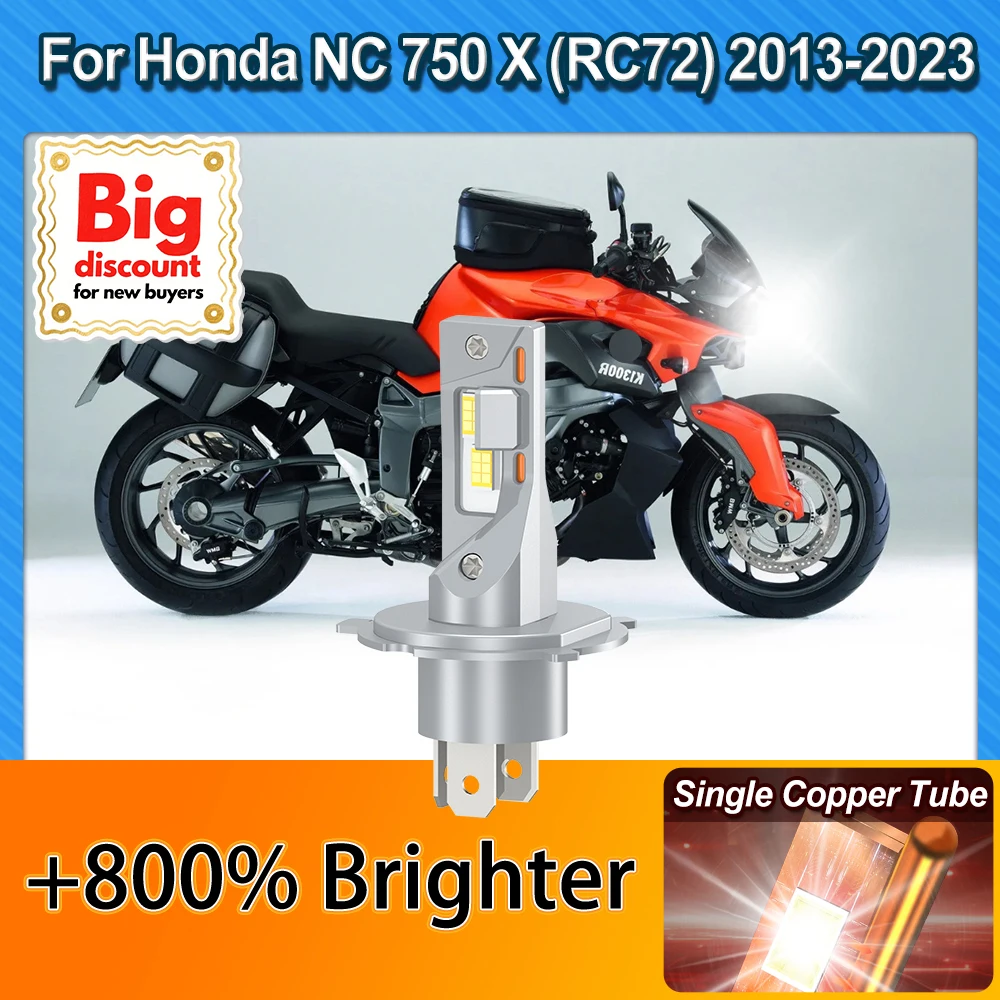 

H4 HB2 9003 Hi/Lo 60W 10000LM Motorcycle LED Headlight Bulb 12V For Honda NC 750 X (RC72) 2013-2018 2019 2020 2021 2022 2023