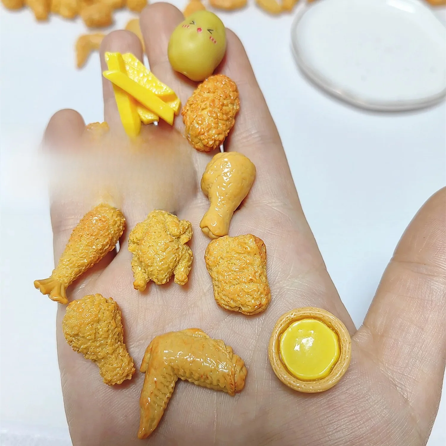 Figurines de pommes de terre en résine alimentaire l'inventaire, jouets de cuisine, frites jetables, maison de courses, simulé, 1:6, 8 pièces