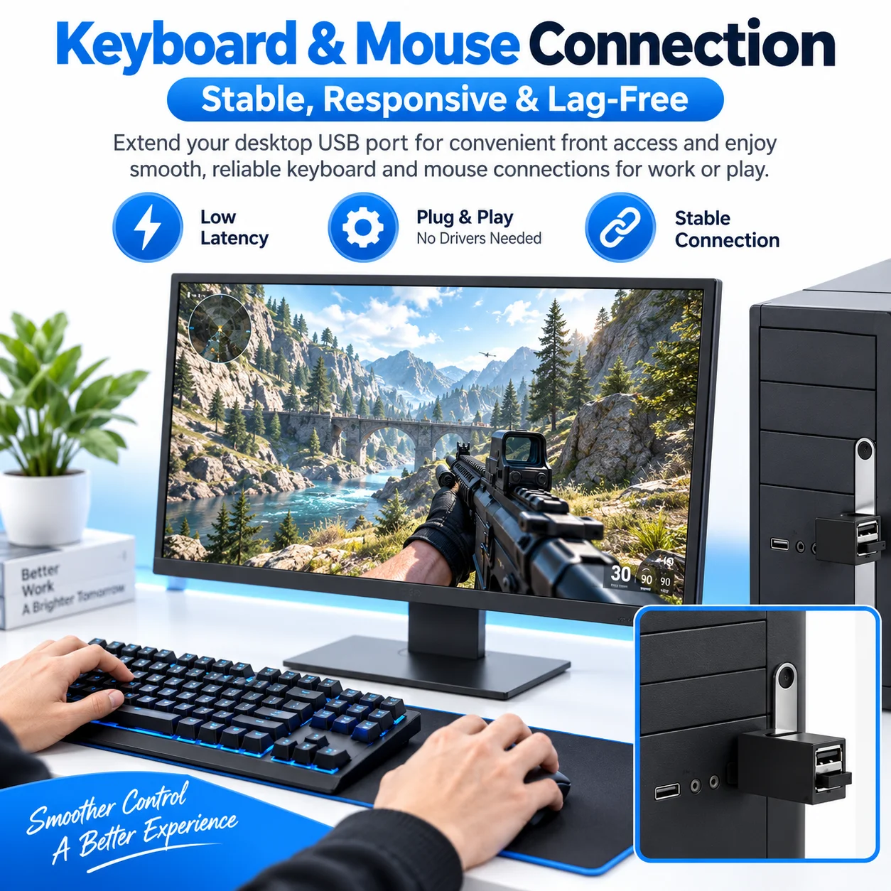 3 Port USB 3.0 Hub Extender for Pc Laptops USB 2.0 Splitter 3-Way Charger Otg U Disk Dock for Mouse Keypad Adapter Accessories