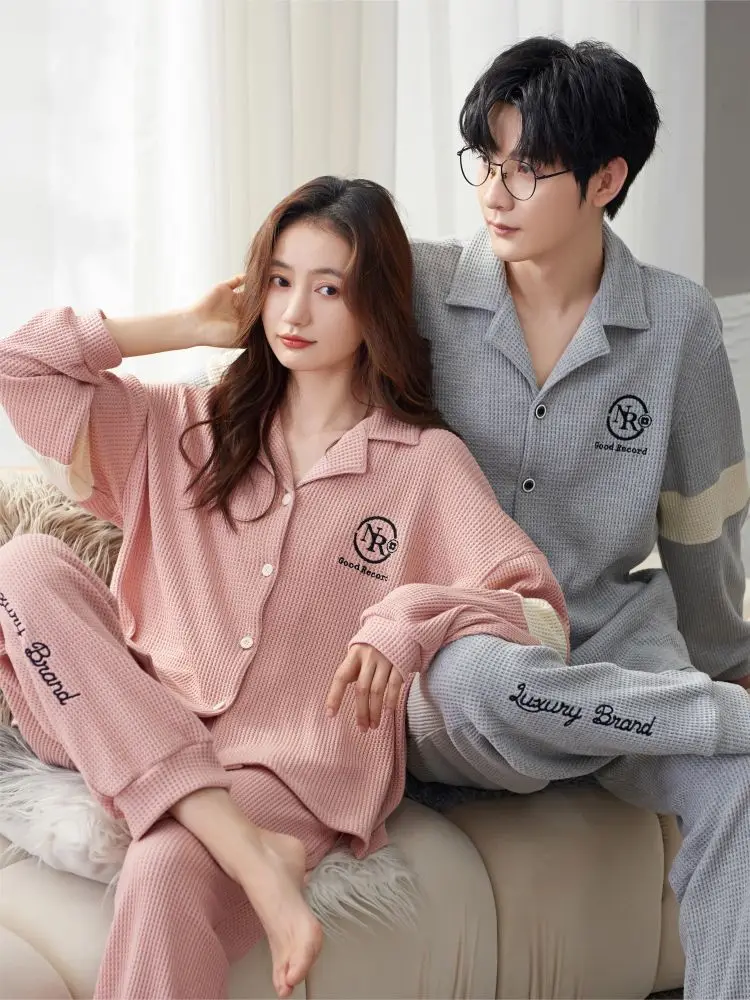 Pyjama Couple Winter Two Piece Set Pajamas for Women Cotton Sleeping Fluffy Loungewear New in Women\'s Sleepwear Underwear man