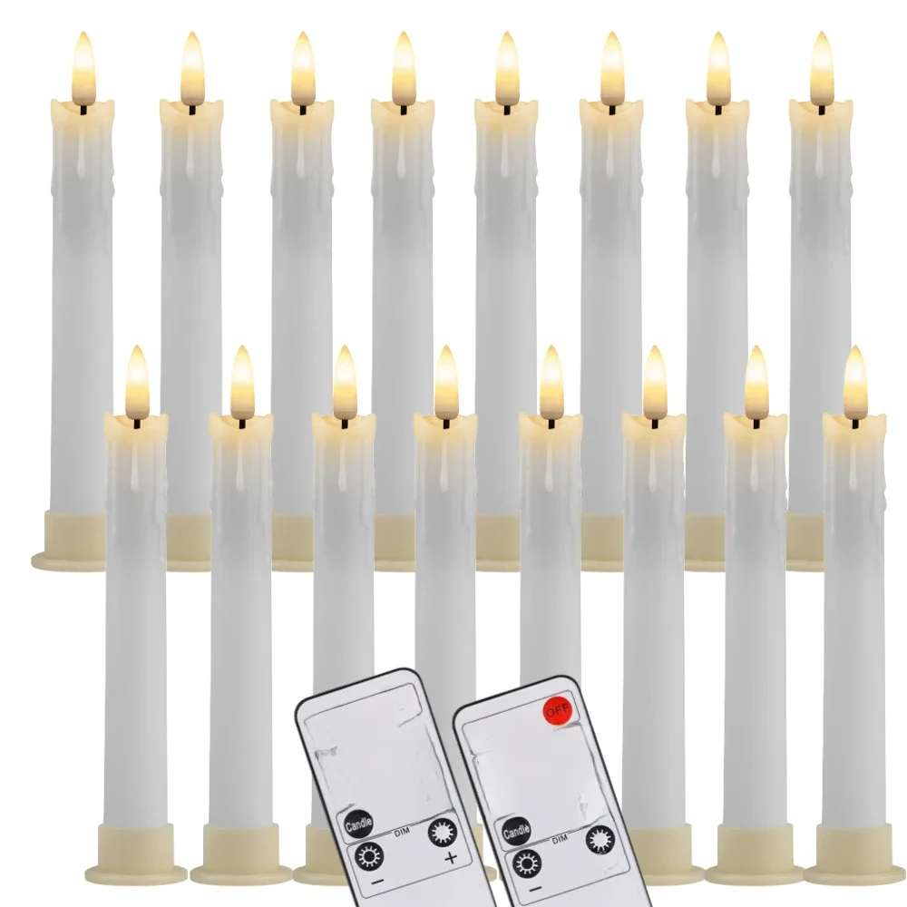 6,6/24pc Zoll LED flammen lose Kegel kerzen mit fern gesteuerten flackernden Kerzenhaltern Plastik fenster kerzen für Halloween Weihnachten