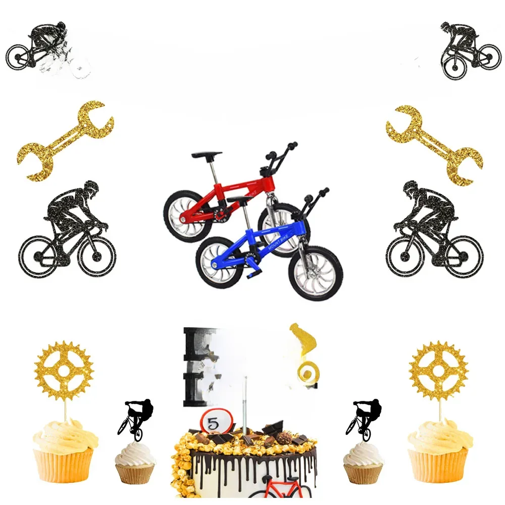 AliExpress Bicycle Cake Topper Happy Birthday Partyy Supplies Banner Cake Cupcake Decorations for Kids Boy Girl