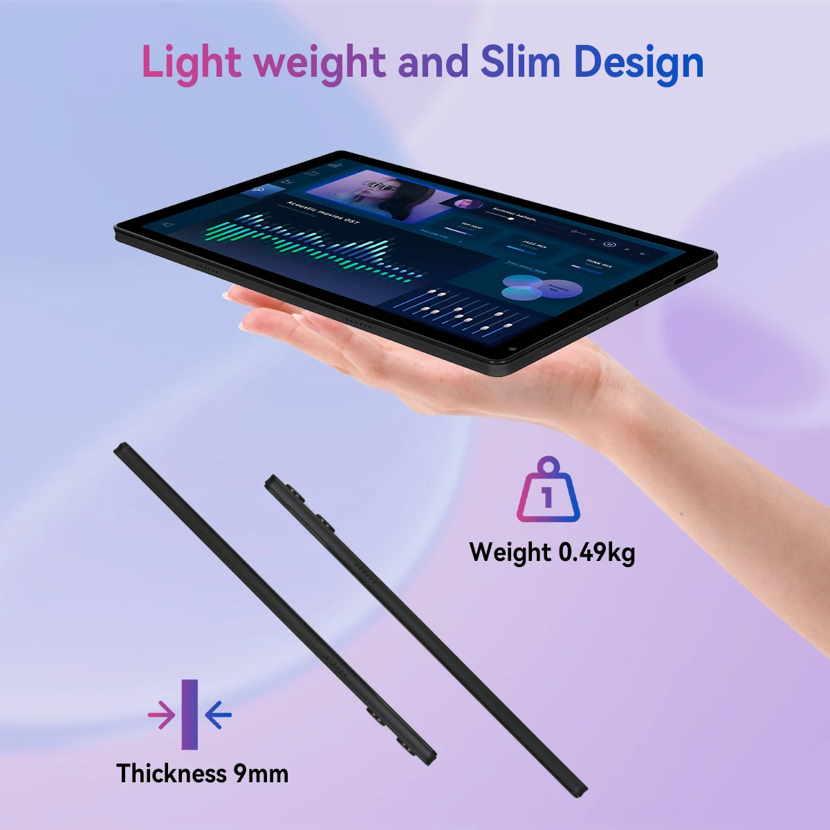 URAO New C12 10.36in A523 Octa-Core Single Tablet Widevine L1 Full HD Streaming Latest Android 15 20GB RAM 128GB Storage 5000mAh Battery Black Silver Ultra Thin Portable Entertainment Tablet For UK No Bundle