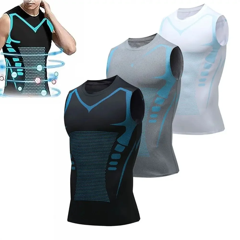 AliExpress NONE Ionic Shaping Vest Men Sport Vests Breathable Slim Sleeveless Fitness Top Compression Layer Tighten And Strengthen Chest Muscles