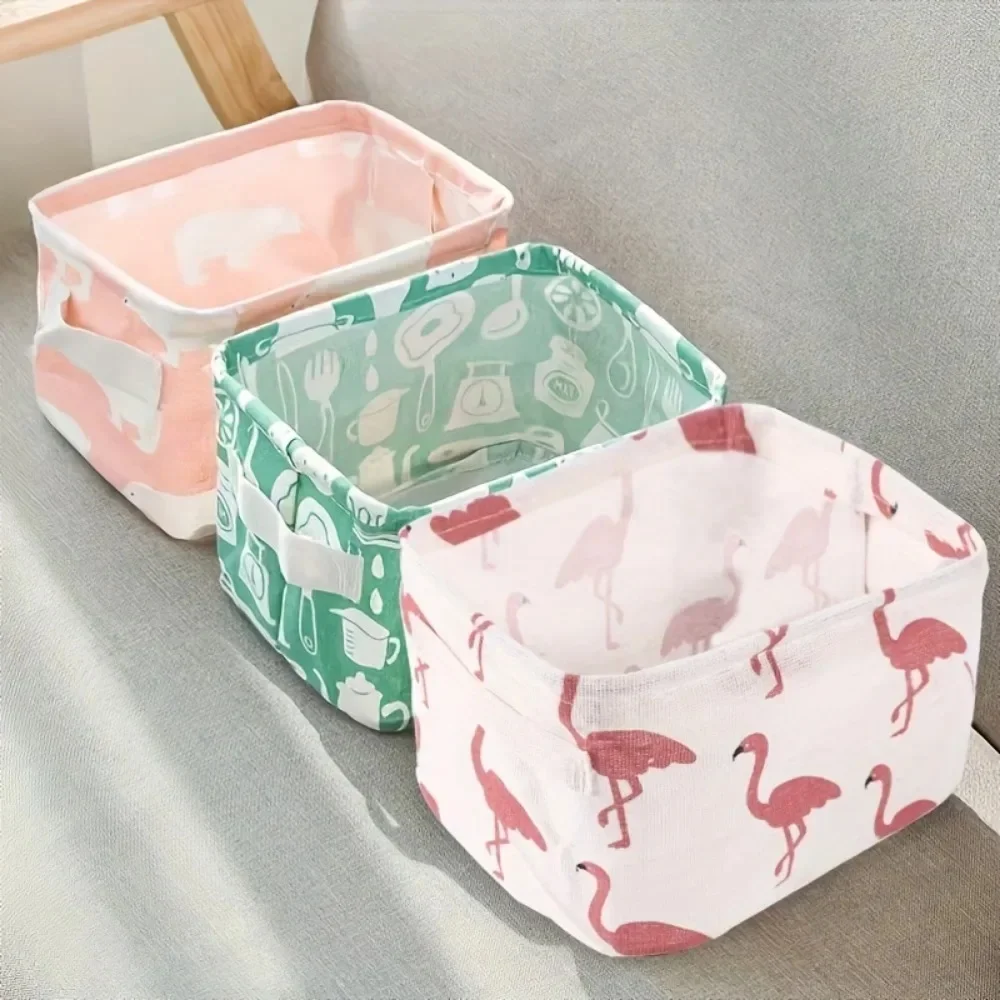 1pc coton lin tissu étanche bureau divers panier boîte de rangement cosmétique jouet organisateur sous-vêtements chaussettes vêtements sac de rangement