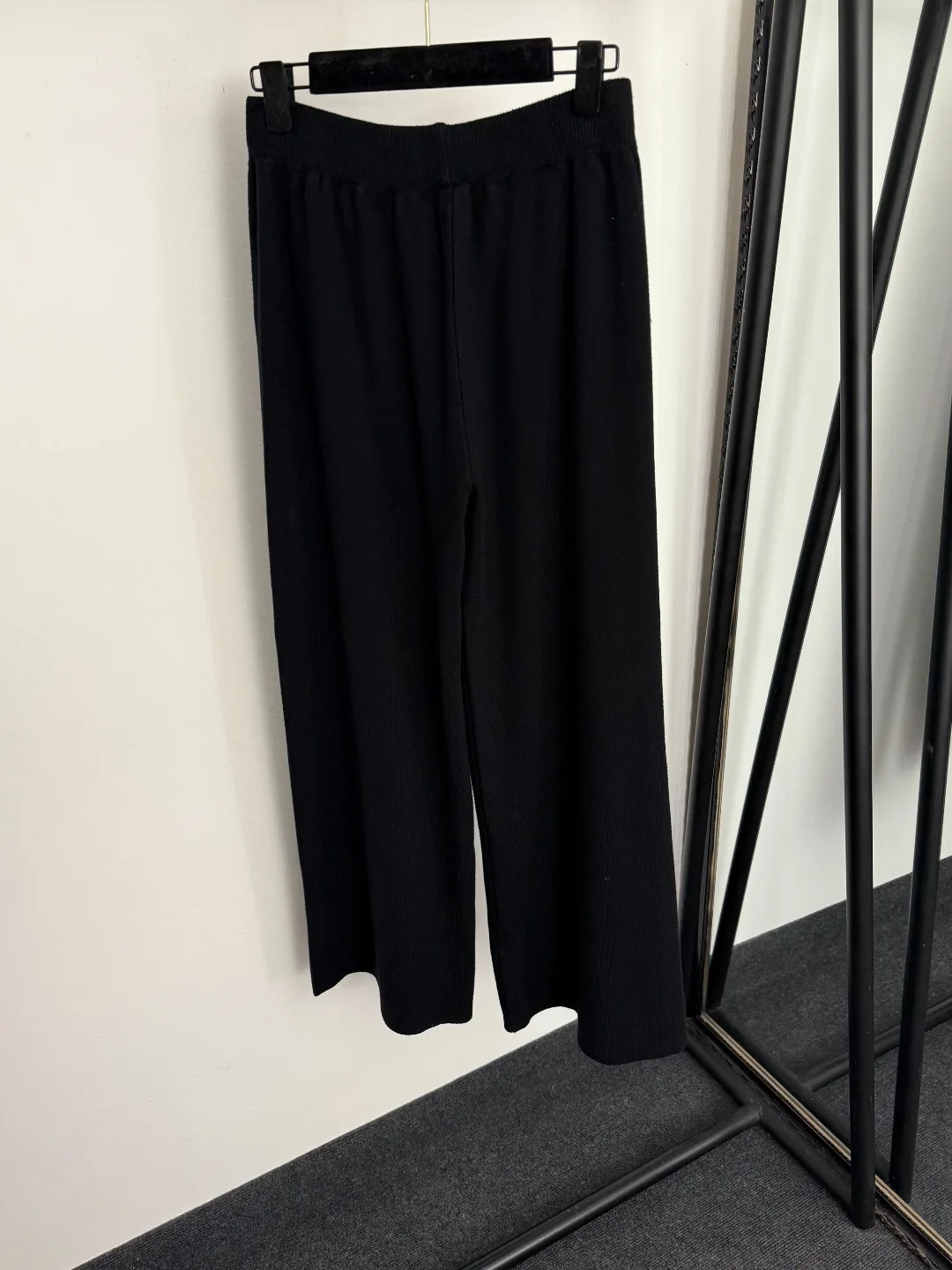 Women's new lazy style knitted suit, hanging neck V-neck long sleeved knitted shirt top+high waisted casual pants