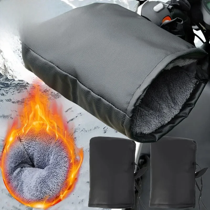 AliExpress Motorcycle Scooter Thick Warm Handlebar Muff Grip Handle Bar Muff Rainproof Riding Protective Winter Warmer Thermal Cover Gloves