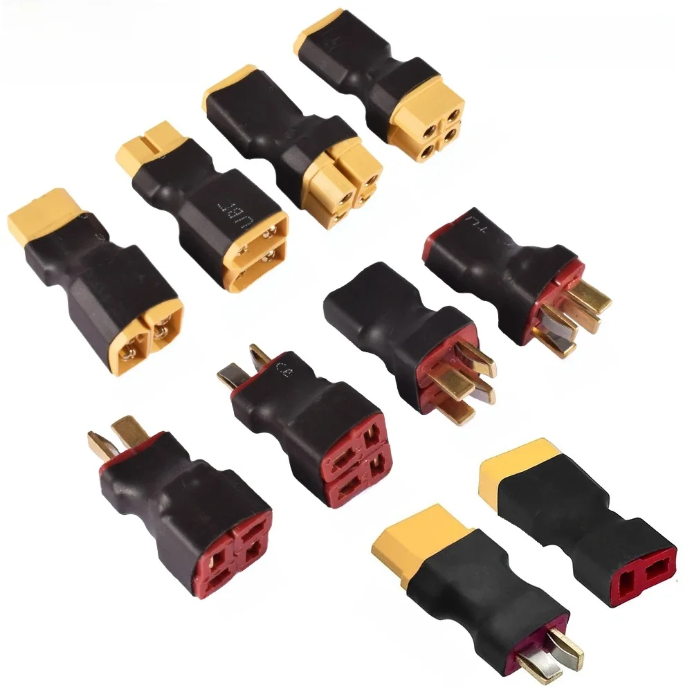 9IMOD 1/2 pièces XT60 T connecteurs adaptateur parallèles/série sans fil 1 femelle à 2 mâles/1 mâle à 2 prises femelles pour batterie RC Lipo