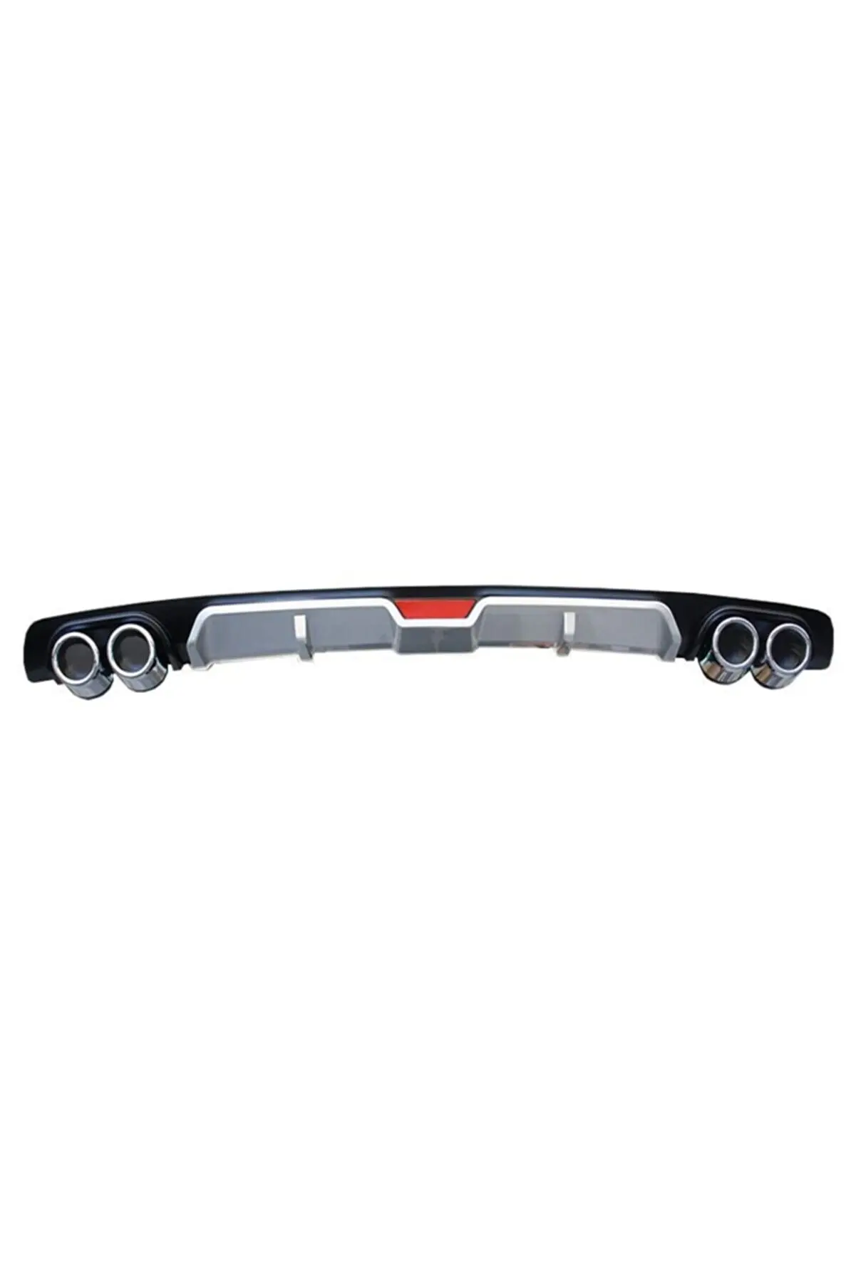 For Opel Astra K Rear Diffuser Universal Black or Gray + Four Chrome Exhaust View 2015 - 2021 Models - Spoiler Wings Lip Flaps