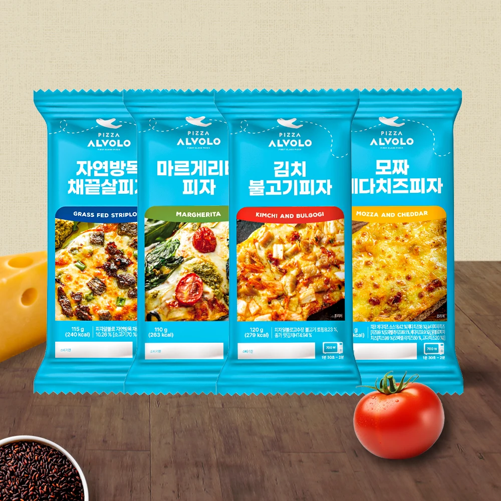 피자알볼로 4종 4팩 (채끝1,김치1,마르게리타1,모짜체다1)