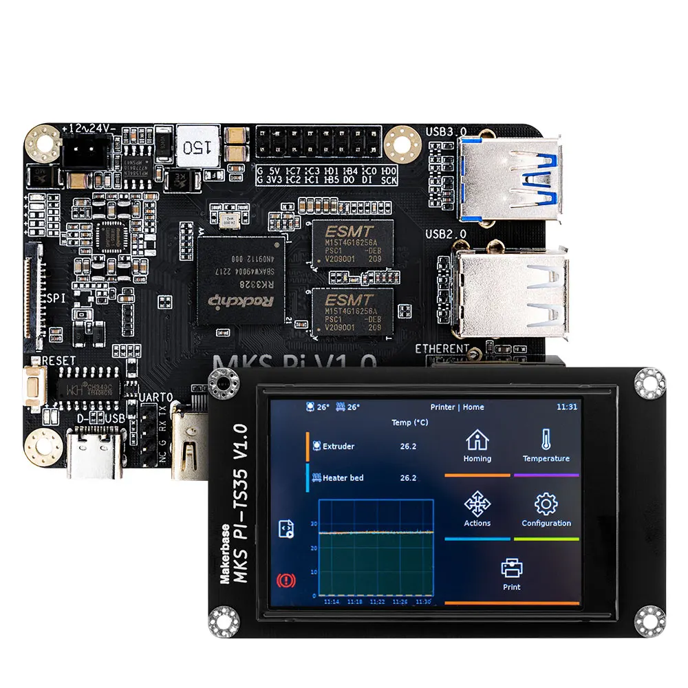 Imagem -03 - Makerbase-placa Mks pi V1.1 com Quad-core 64bits Soc Tela Motherboard Online Voron vs Raspberry pi Rpi Rpi