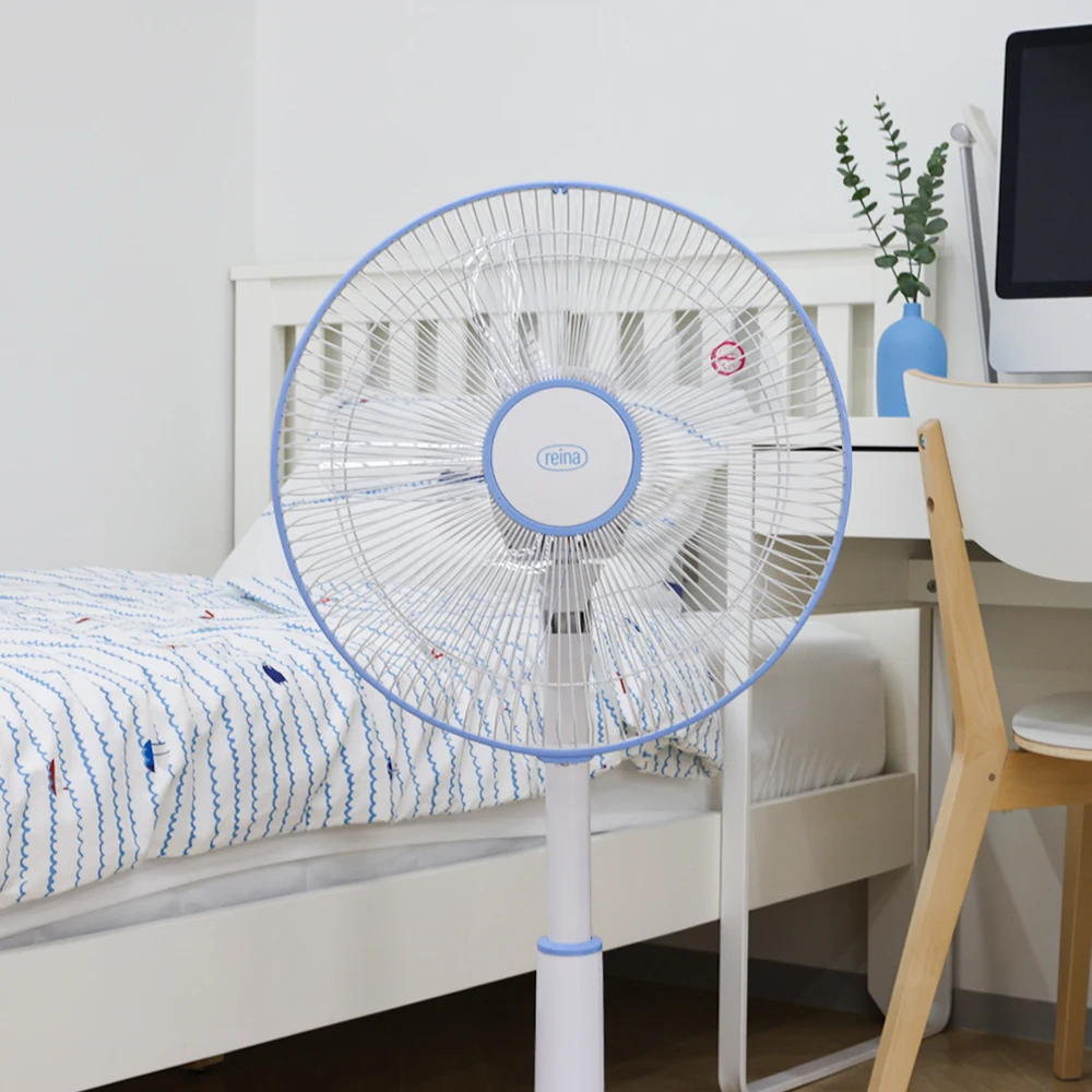Reyna-Elétrica Home Seat Stand Base Fan, 5 Leaf Timer, ventilador de chuva, RF-4101, 35cm, preço barato