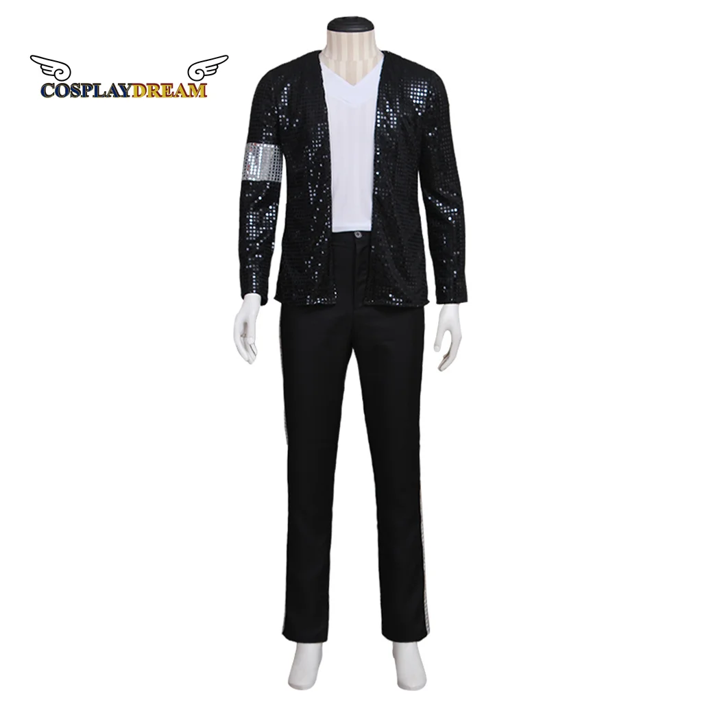 Famous person Cosplay Costume Jacket Stage performance Sequin Suits Black Jacket Coat Pants Suit Halloween Party Dance Clothes