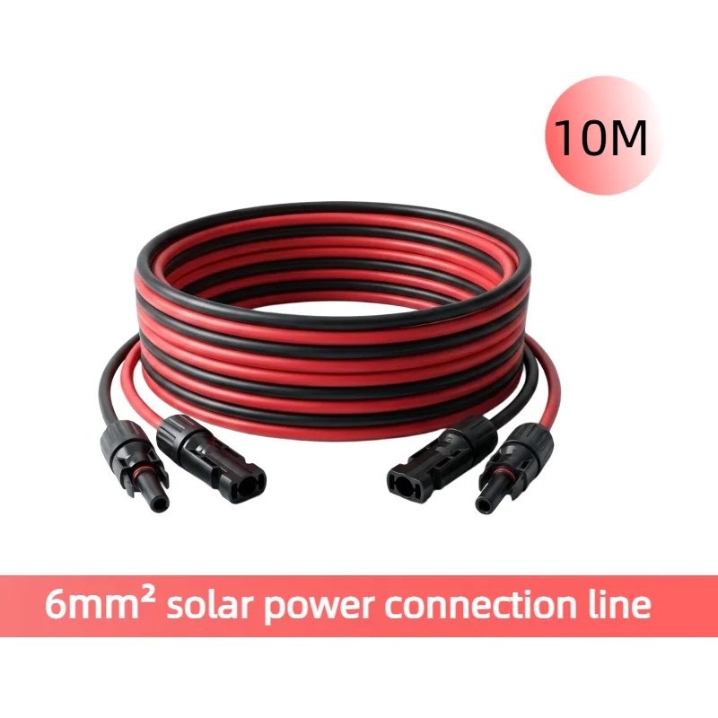 10m 6mm² Solarkabel, Photovoltaik-Kabel 6mm² für Solarmodule, Wechselrichter und Laderegler