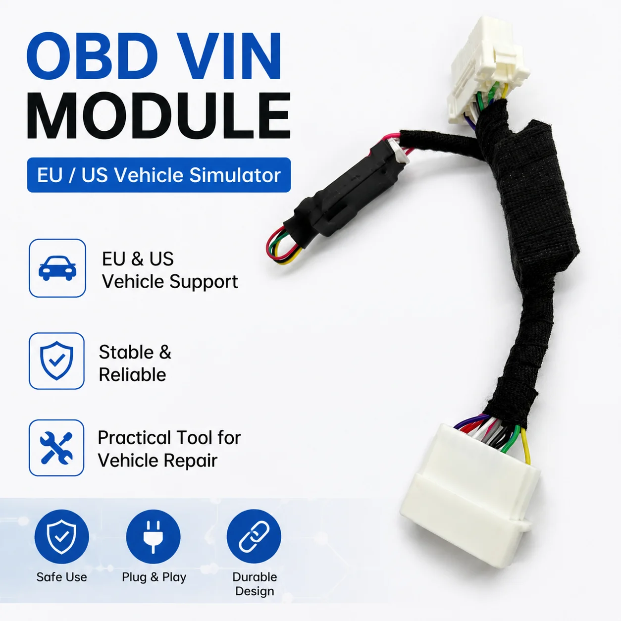 OBD VIN Module Vehicle Simulator EOBD VIN Programmer Tool for EU US Cars Diagnostic System Repair Tool