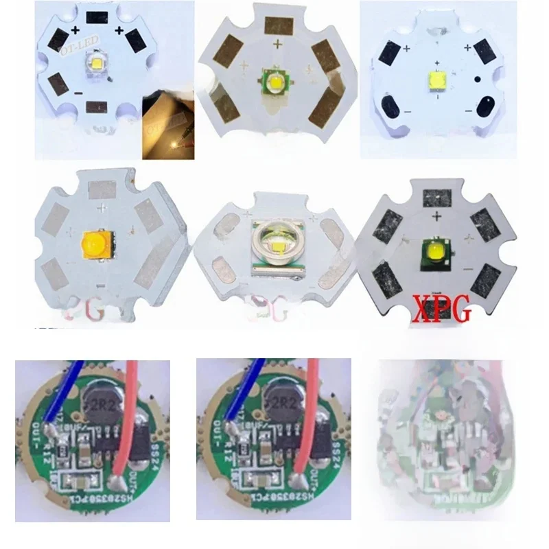 1 zestaw 3W LED 3535 XTE XT-E XPE XP-E XPG2 XBD XB-D XRE XR-E XPE2 XP-E2 Żarówka LED Chip Light + 3-3.7V 3W 16mm / 20mm 1 Mode Driver — zdjęcie 2