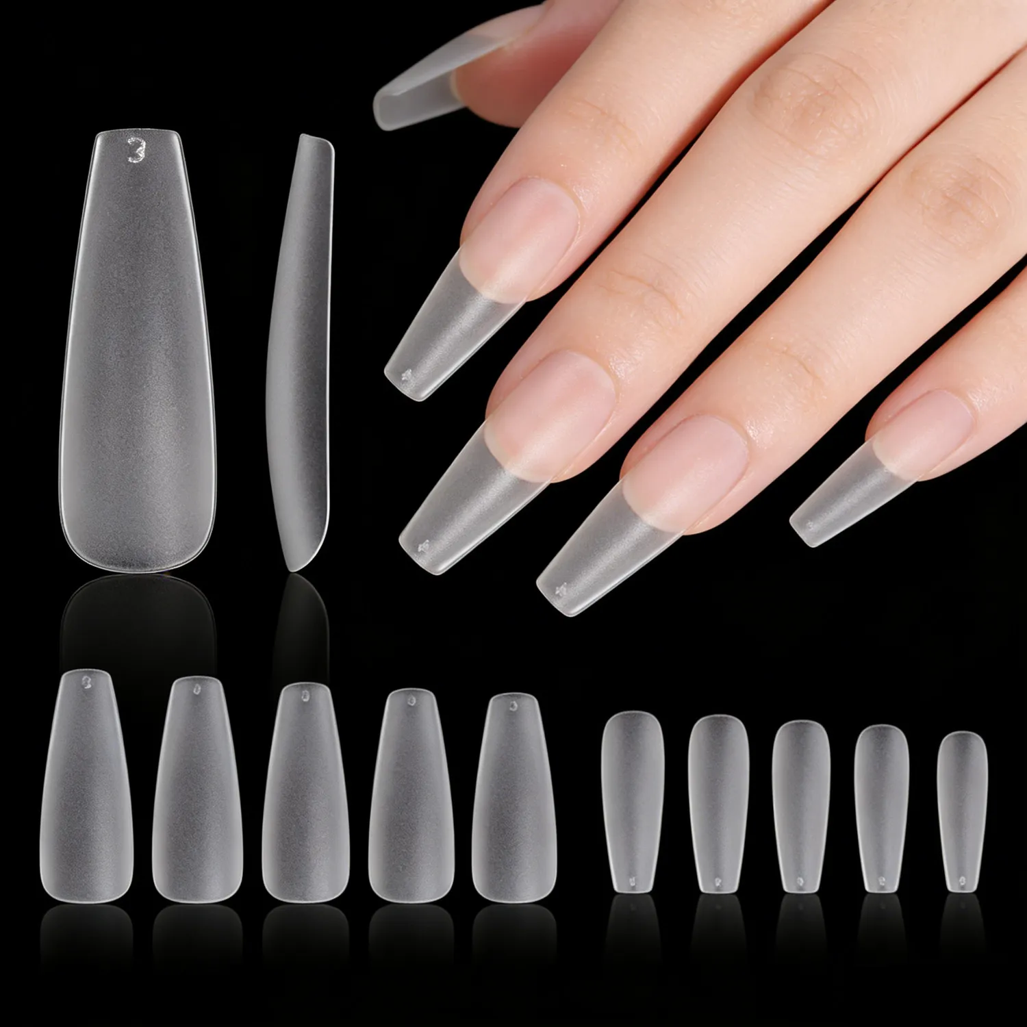 

Makartt Matte Soft Gel X Nail Tips , 600Pcs Long Coffin Fake Nail Tips Full Cover Acrylic False Press on Nails Extension