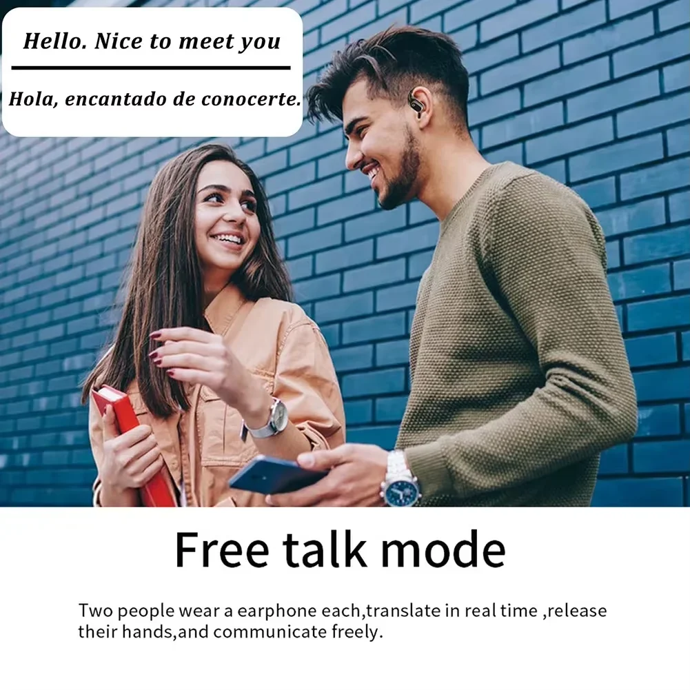 144-Language AI Translator Headphones Bluetooth 5.3 Wireless Two-Way Real-Time Translation For Business Global Travelers Earbuds