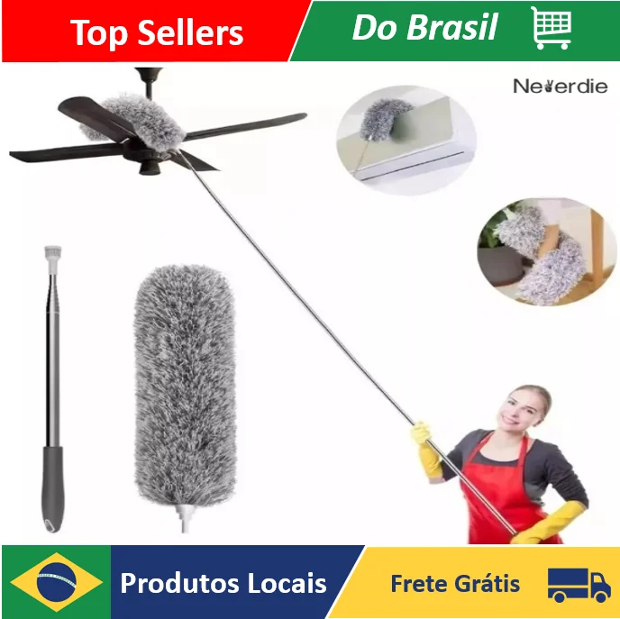 2.8m Microfiber Cleaning Powder Dop With Washable Extender and Retractable Cable-Neverdie Stor