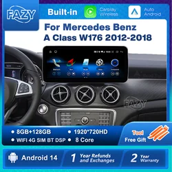 Android 14 Car Radio Carplay Android Auto Touch Screen For Mercedes Benz A Class W176 Car Intelligent Systems 4G GPS Navigation