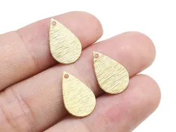 50pcs Textured Drop Charm, Teardrop Earring Charms, Blank Stamping Tags, Earrings Making, 15x9.8mm, Jewelry Supplies - R1854