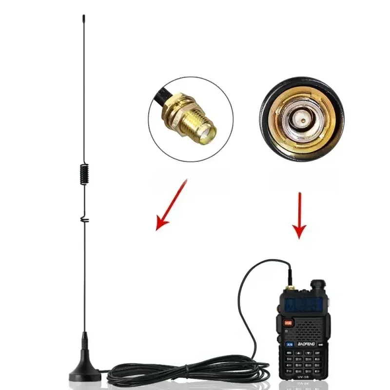 Antena radiowa dwupasmowa VHF UHF do radia krótkofalarskiego, walkie-talkie UV 5R, złącze SMA żeńskie, UT 106UV, złącze SMA męskie do anteny Baofeng SMA 136 174Mhz An — zdjęcie 2
