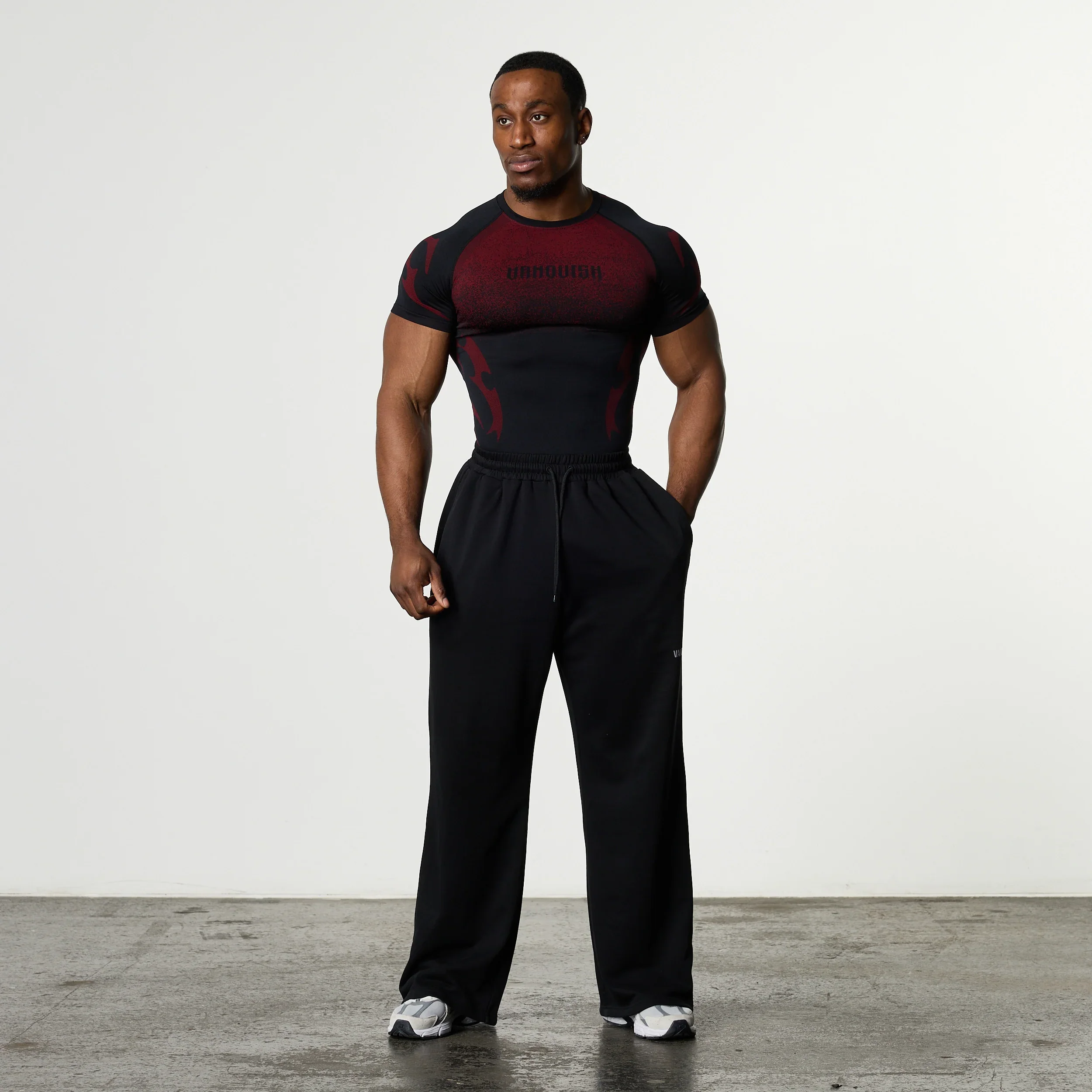 Men Flame Gradient Compression Gym T-Shirt Quick Dry Breathable High Elastic Slim Fit Athletic Running Training Sports Tee