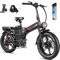 W Wallke H9 AWD Folding Electric Bike for Adults 82AH 3200W Dual Motor 430 KM Ebike 20*4.0\