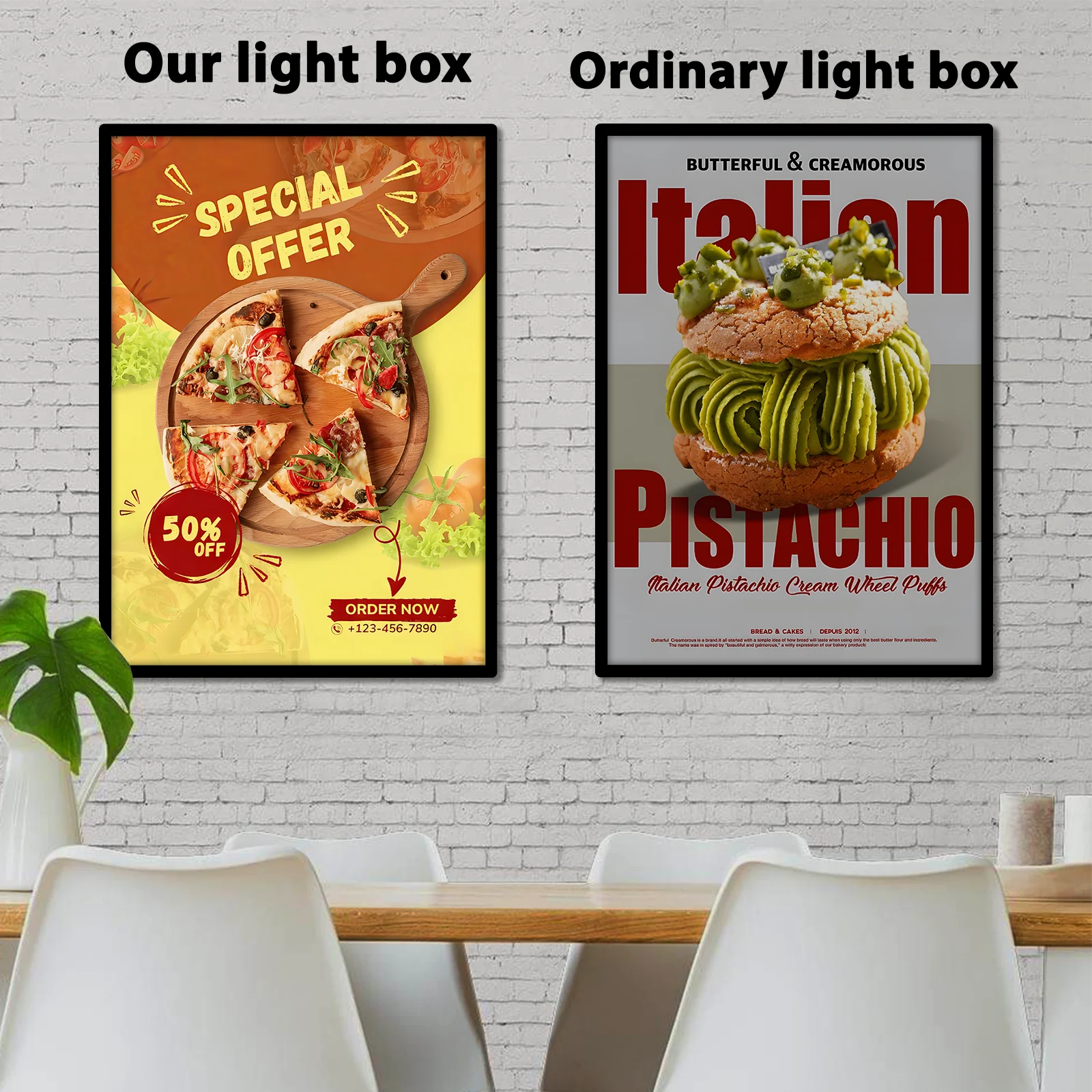 Ultra-thin Led Poster billboard light box Illuminated advertising display LED light boxes for decor in cinemas restaurants bar