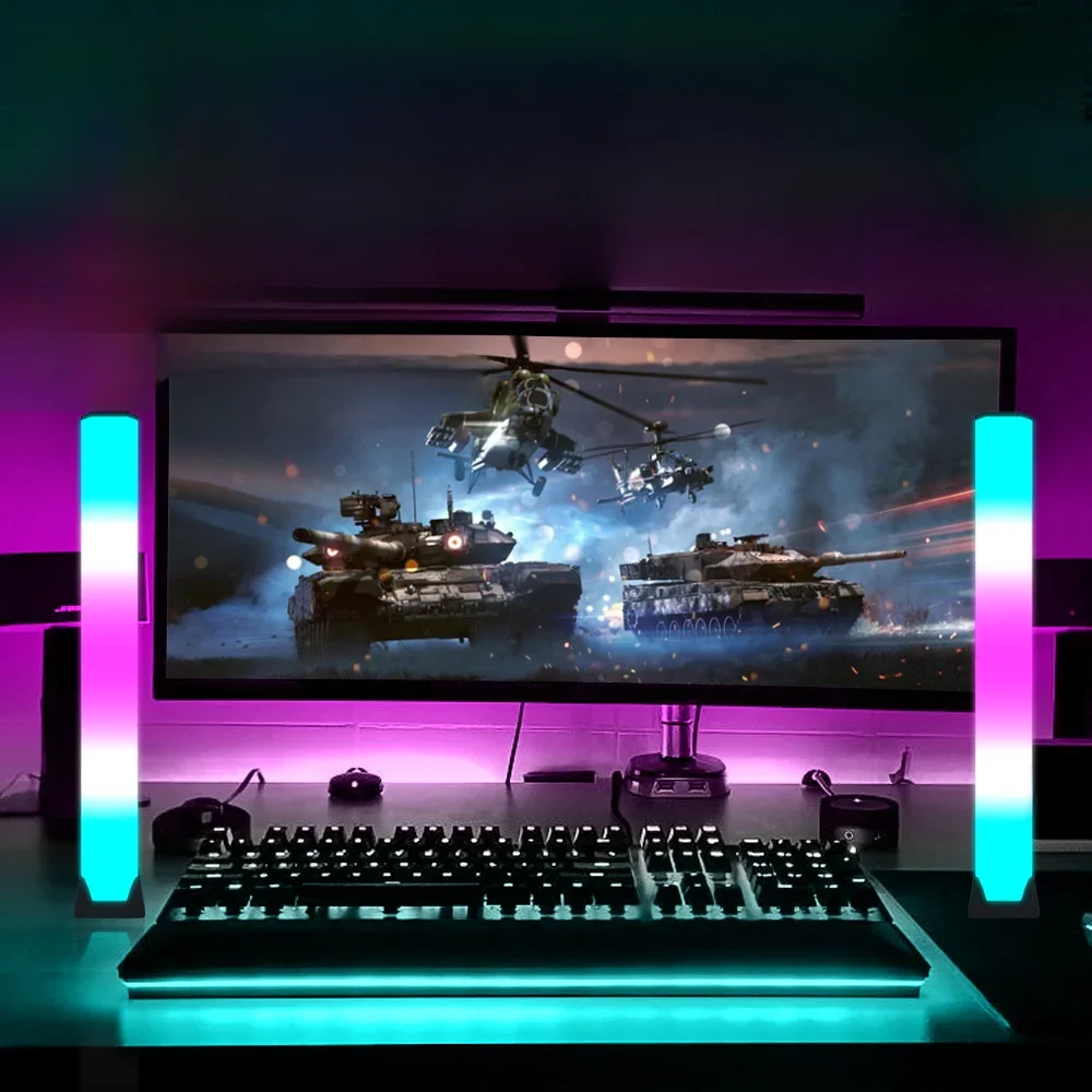 USB LED Table Lamp RGB Music Synchronous Rhythm Light TV Computer Desktop Atmosphere Mood Lights For Home Gaming Room Decoration