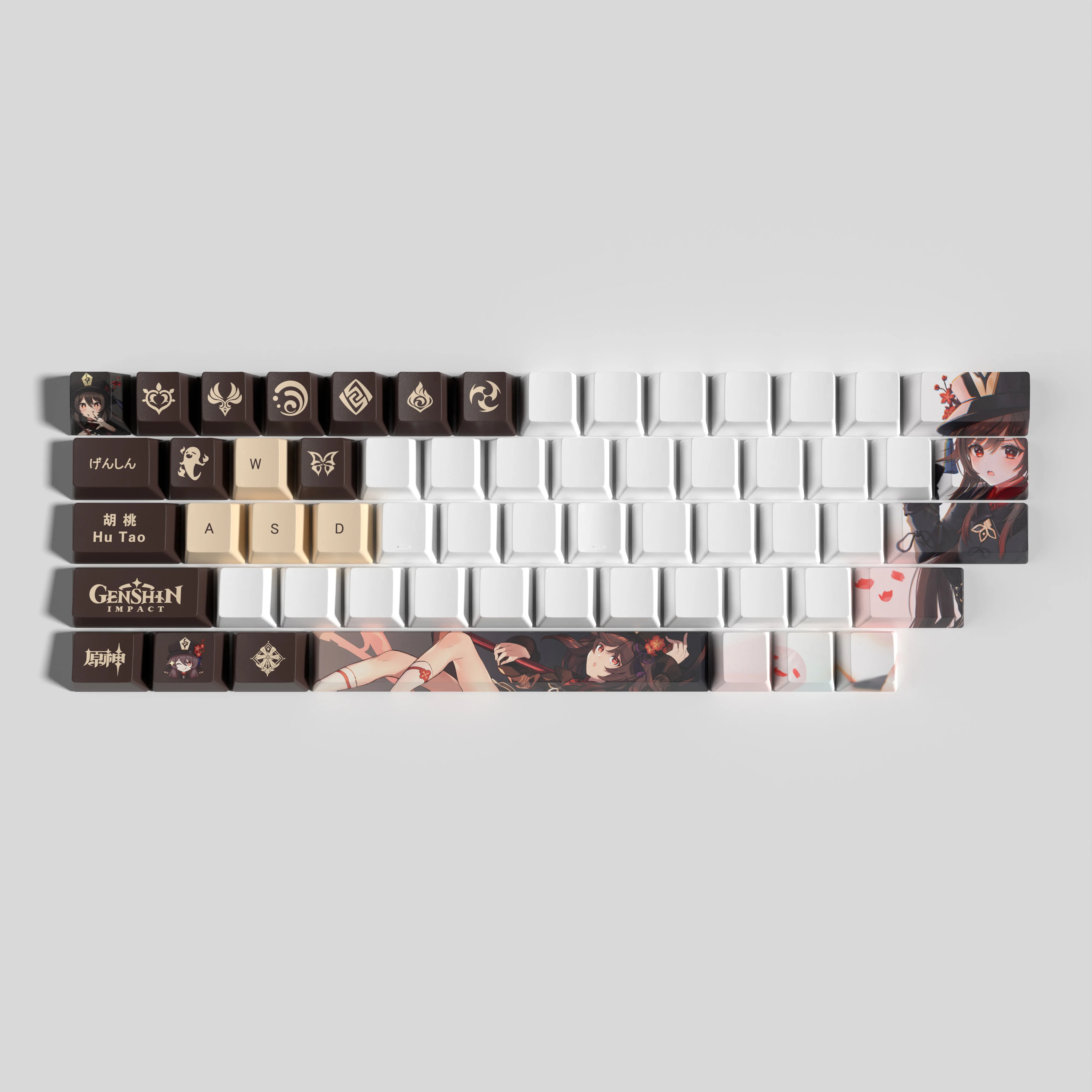 Genshin Impact Keycaps Hu Tao Keycaps Profil OEM 29Keys PBT Dye Sub Keycaps