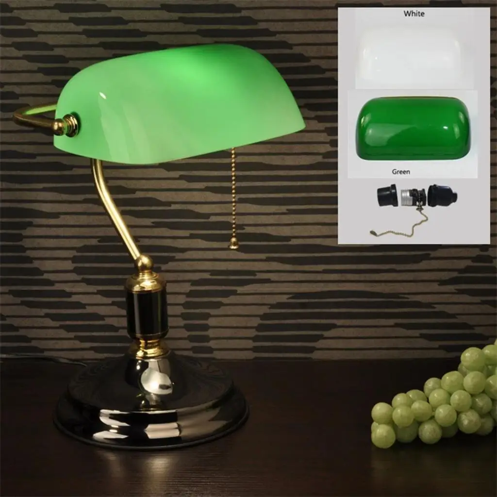 Bankers Lampshade Vintage Style Reading Tabletop Decoration Traditional Retro Style Lamp Shade Home Decor Centerpieces