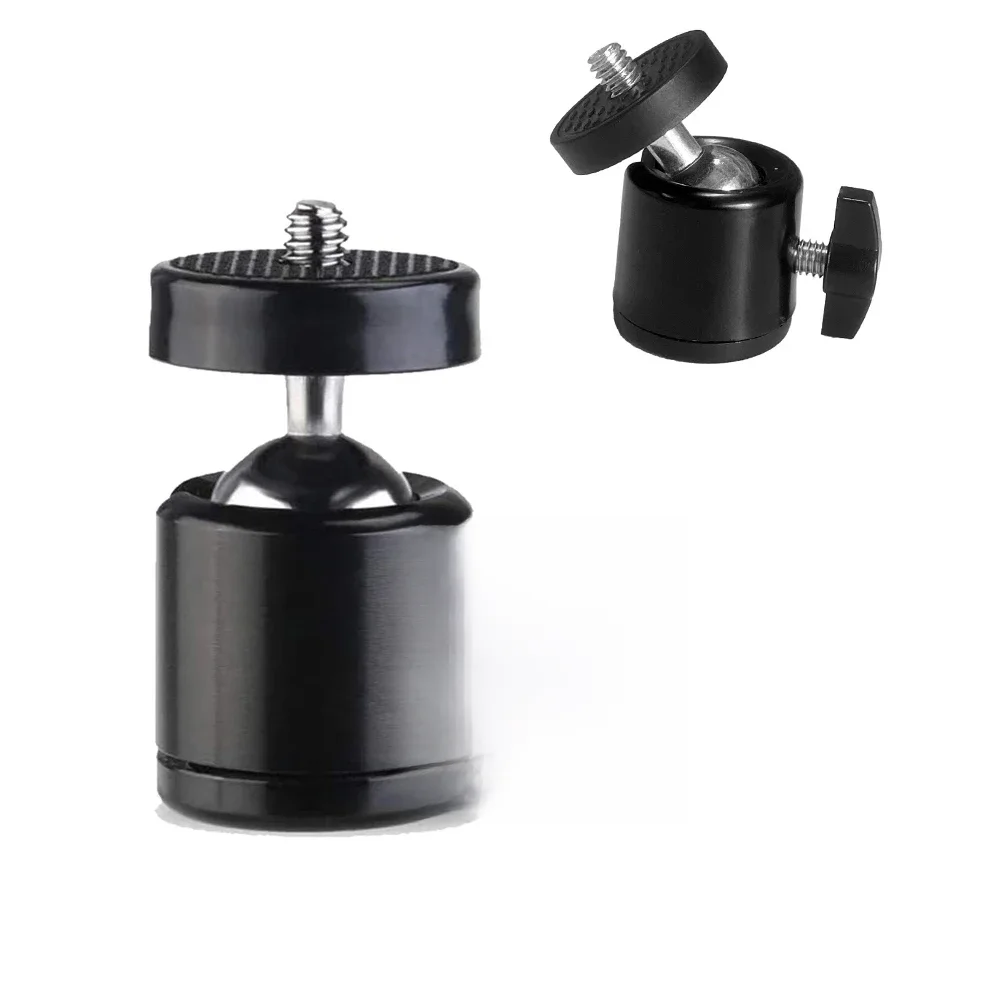 Stop aluminium 360 °   Obrotowa mini głowica kulowa ze śrubą 1/4 cala do aparatu DSLR, statywu, uchwytu na telefon, do vlogowania i fotografii. — zdjęcie 2