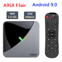 Smart TV BOX A95X F3 Air 4K 2.4G/5G Dual Wifi RGB Light Amlogic S905X3 4GB 32GB 64GB  Android 9 Set Top TV Box