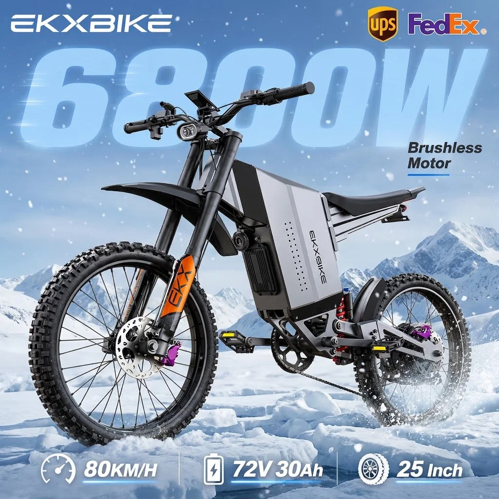 Ekxbike Gts X22, moto tout-terrain électrique de 12 000 W, freins hydrauliques, suspension intégrale, 72 V.