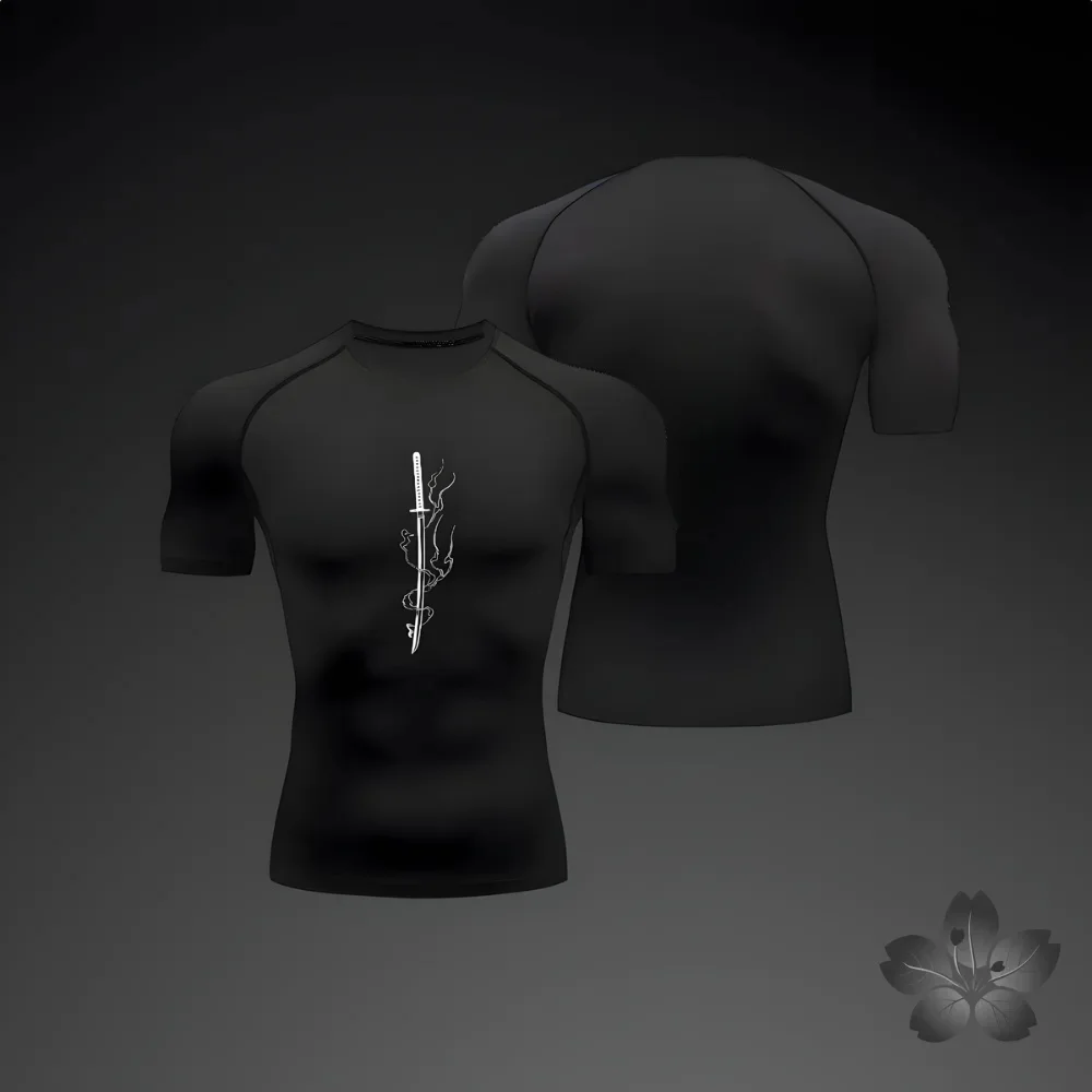 Anime été à manches courtes T-Shirt hommes chemise de Compression nouveau sport de course séchage rapide gymnase Jogging chemises Rashguard Jiu Jitsu hauts